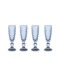 Set de 4 Copas Flautas - Azul