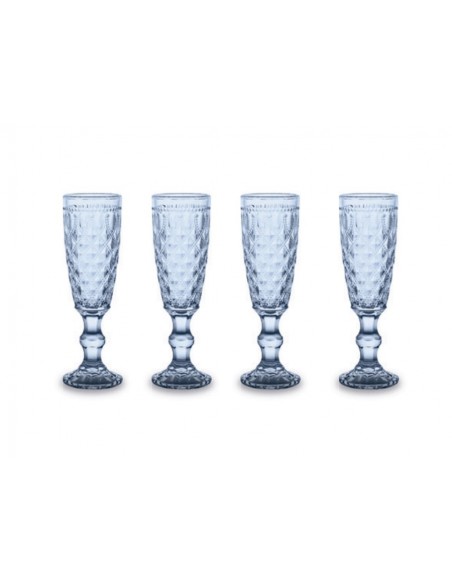Set de 4 Copas Flautas - Azul