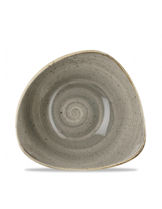 Plato Hondo Triangular Stonecast - Gris