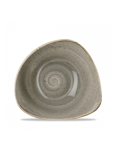 Plato Hondo Triangular Stonecast - Gris