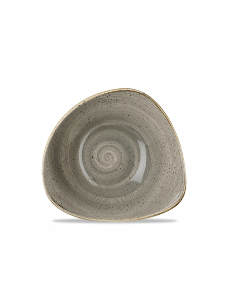 Plato Hondo Triangular Stonecast - Gris