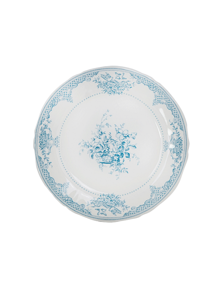 Set de 4 Platos de Postre Fleurs Dépareillées Bleu