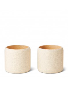 Set de 2 Servilleteros Shagreen - Crema