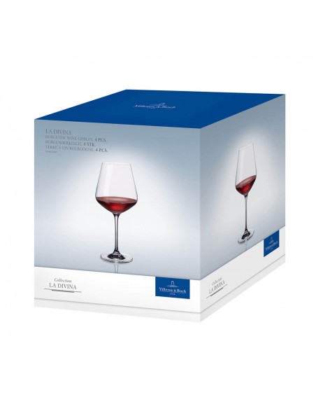 Set de 4 Copas de Vino Borgoña La Divina