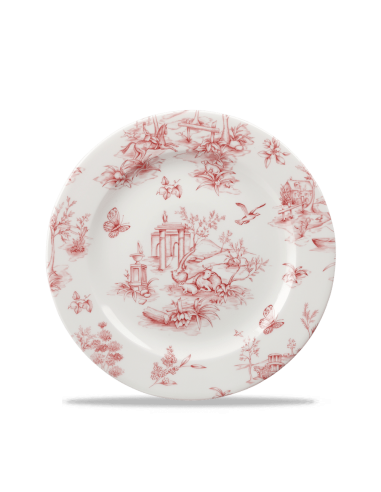 Plato de Postre Cranberry Toile