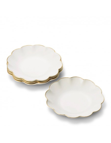 Set de 4 Platos de Aperitivos Scalloped