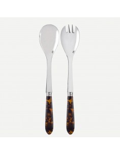 Set de 2 Piezas de Servir Ensalada Faux Tortoise