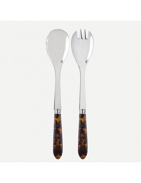 Set de 2 Piezas de Servir Ensalada Faux Tortoise