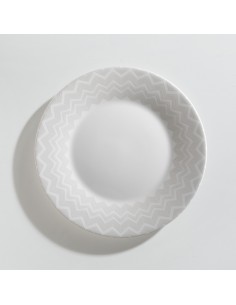 Set de 6 Platos de Postre Zig Zag - Blancos