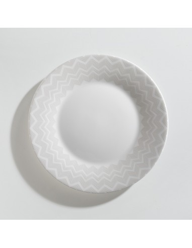 Set de 6 Platos de Postre Zig Zag - Blancos
