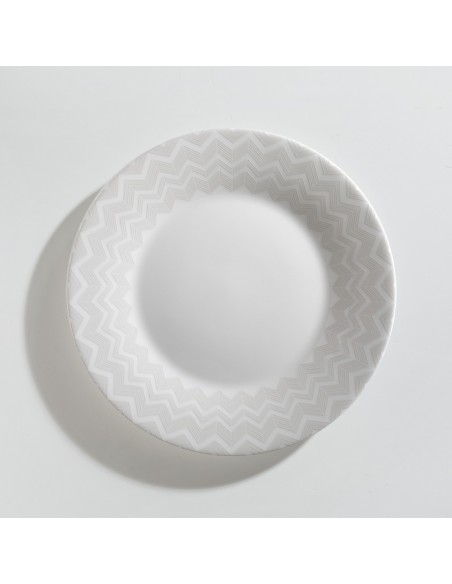 Set de 6 Platos de Postre Zig Zag - Blancos