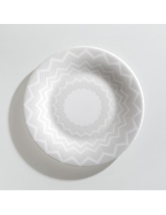 Set de 6 Platos de Pan Zig Zag - Blanco