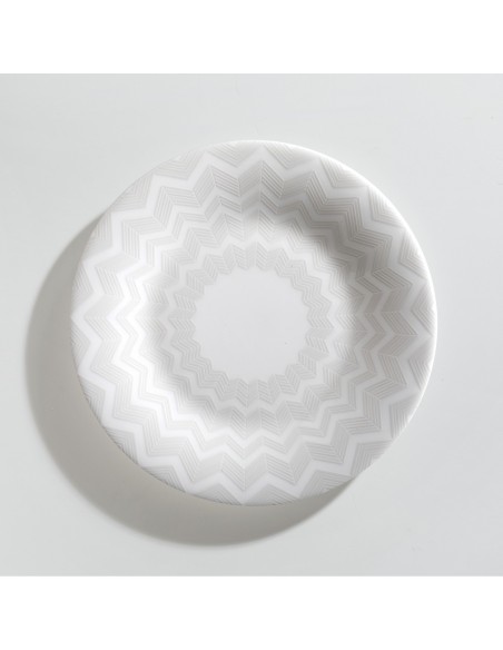 Set de 6 Platos de Pan Zig Zag - Blanco