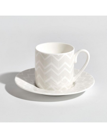 Set de 6 Tazas y Platillos para Café Zig Zag