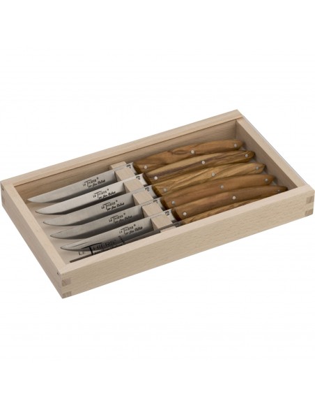 Set de 6 Cuchillos de Carne Olivewood
