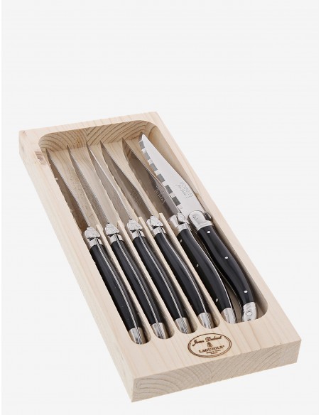 Set de 6 Cuchillos de Carne Laguiole - Negro